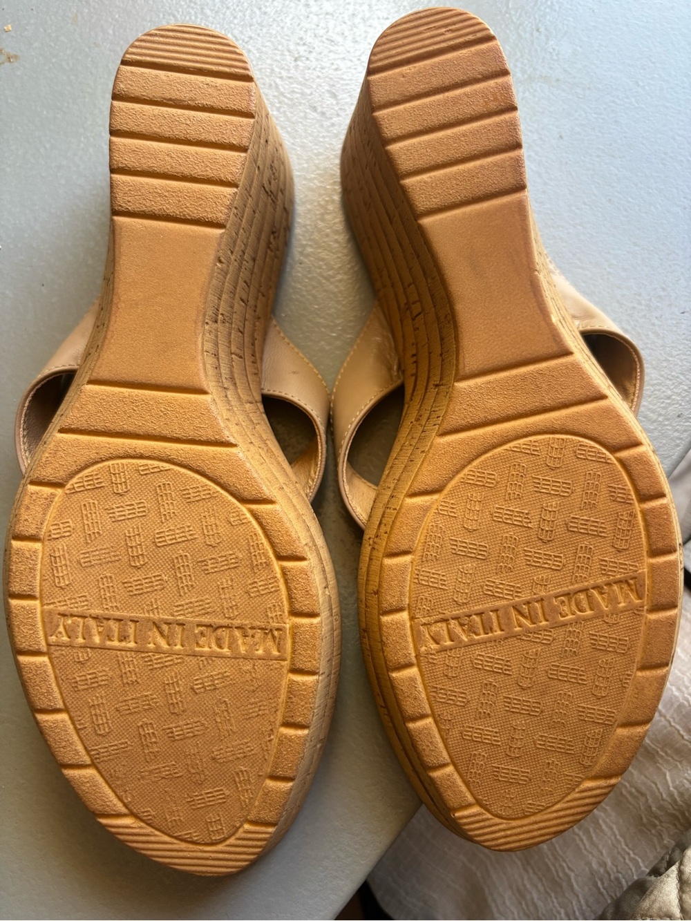 Italian Shoemakers Tan Sandals with Colorful Floral Embellishments - Picture 2 of 5